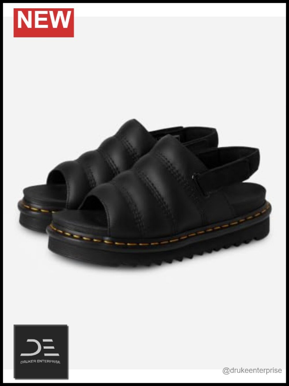 Dr. Martens Kole Slide Sandal Platform PU Leather Slingback Slip Resistant